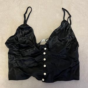 NWT ZARA cropped satin cami SMALL